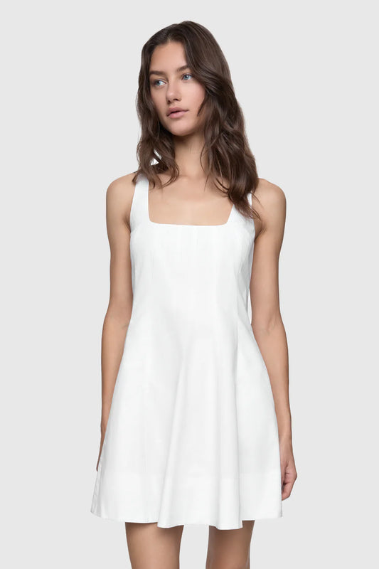 Selena Vestido con costuras blanco