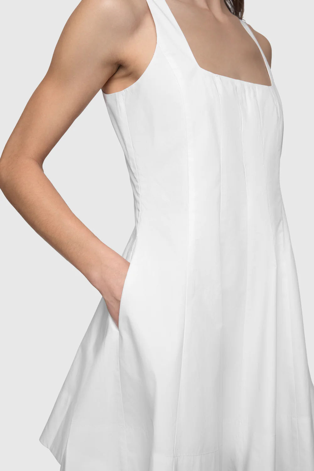 Selena Vestido con costuras blanco
